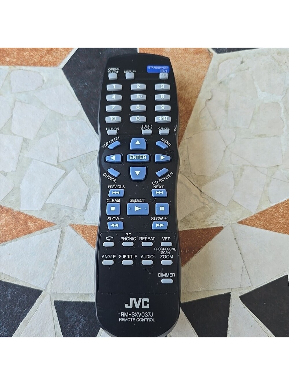 JVC RM-SXV037J OEM Original DVD Player Remote Control Tested Black Blue